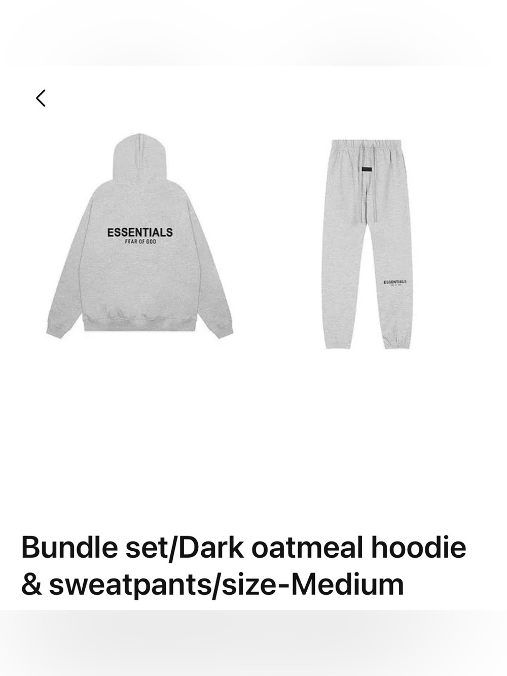 ESSENTIALS Fear of God Dark Oatmeal Hoodie & Sweatpants Set - Men